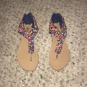 Colorful zip-up sandals